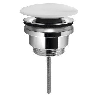 Umývadlová výpusť 5/4“, click-clack, keramická zátka, 5-65mm, biela 60928