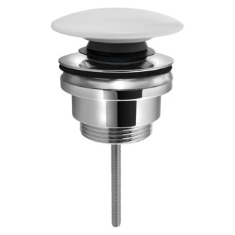 Umývadlová výpusť 5/4“, click-clack, keramická zátka, 5-65mm, biela 60928