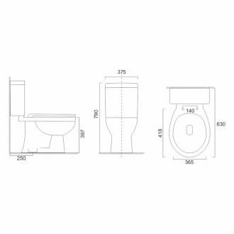 Mereo WC kombi, RIMLESS + spodný odpad s armatúrou VSD98