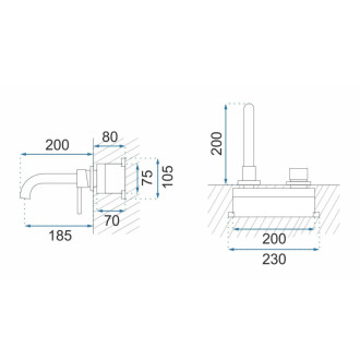 Podomietková umývadlová batéria REA LUNGO Long Titan + BOX