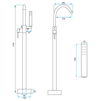 Voľne stojaca batéria Rea Lungo Titan