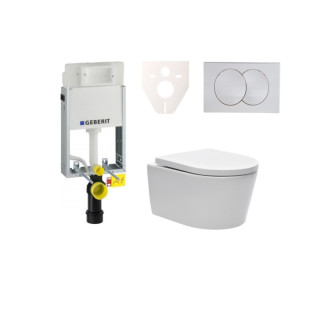 Cenovo zvýhodnený závesný WC set Geberit na zamurovanie + WC SAT Brevis SIKOGE1W7