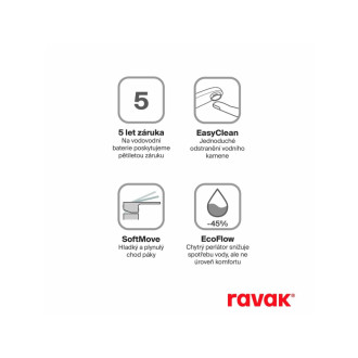 Ravak CR II 015.00CR Umývadlová bat. 300 mm, bez výpuste, chróm X070447