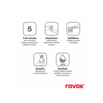 Ravak LF 014.00CR Umývadlová bat. 240 mm, bez výpuste, chróm X070471