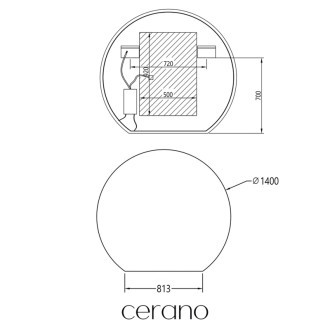 CERANO - Kúpeľňové LED zrkadlo Rondo - Ø 140 cm