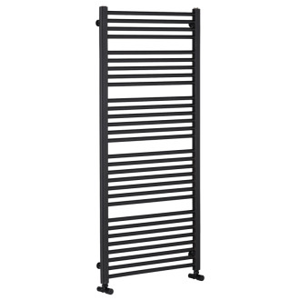 CERANO - Kúpeľňový radiátor Alberto - bočné pripojenie - 857W - čierna matná - 1380x650 mm