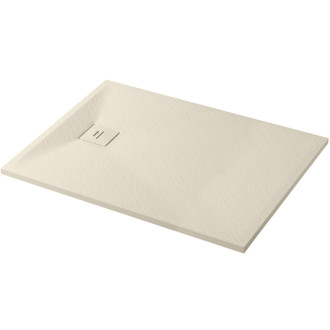 CERANO - Sprchová vanička obdĺžniková Pablo - SMC/minerálny kompozit - štruktúrovaná ivory - 110x90x3 cm