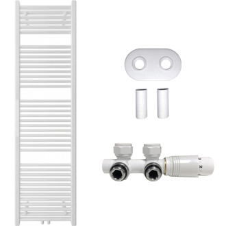CERANO - Kúpeľňový radiátorový set Lincoln - ústredné vykurovanie - stredové pripojenie 50 mm - 559W - biela lesklá - 1800x500 mm