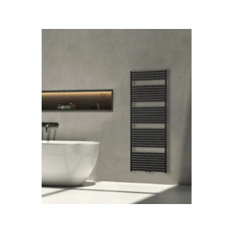 CERANO - Kúpeľňový radiátorový set Vincenzo - kombinované vykurovanie, termo tyč - stredové pripojenie 50 mm - 800W - čierna matná - 1690x600 mm