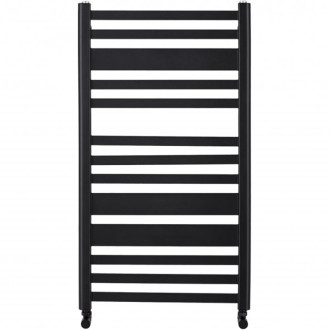 CERANO - Kúpeľňový radiátorový set Enrico - kombinované vykurovanie, termo tyč - bočné jednobodové pripojenie - 272W - čierna matná - 660x550 mm