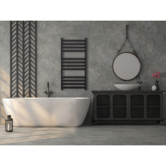 CERANO - Kúpeľňový radiátorový set Fulgidus - ústredné vykurovanie - bočné jednobodové pripojenie - 503W - čierna matná - 880x430 mm