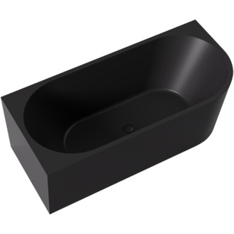 CERANO - Voľne stojaca akrylátová vaňa Bianco, ľavá - čierna matná - 170x80 cm