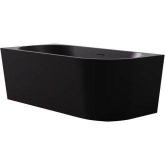 CERANO - Voľne stojaca akrylátová vaňa Bianco, ľavá - čierna matná - 170x80 cm