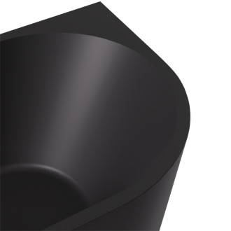 CERANO - Voľne stojaca akrylátová vaňa Bianco, ľavá - čierna matná - 170x80 cm