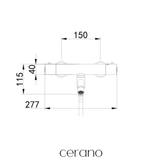 CERANO - Vaňová nástenná batéria Selma - termostatická - otočný výtok - čierna matná