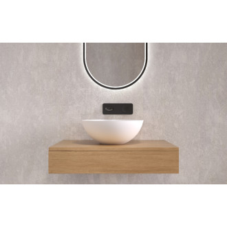 CERANO - Umývadlo z liateho mramoru Ovalo - na dosku - biela matná - 40x40 cm