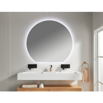 CERANO - Umývadlo z liateho mramoru Piano - nástenné - biela matná - 153x44 cm