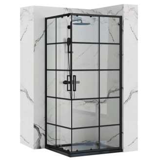 Rea Sprchovací kút REA CONCEPT 90x90 - čierny KPL-K1002