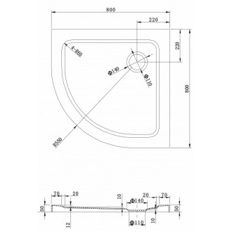 MEXEN Sprchová vanička 80x80 biela, 41108080