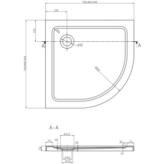 MEXEN Sprchová vanička 80x80 biela, 41108080
