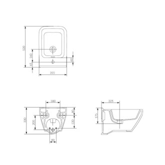 Cersanit Crea bidet závesný hranatý K114-010