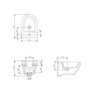 Cersanit Crea bidet závesný ovál K114-009