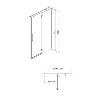 Cersanit Crea sprchové dvere 120x200 pravé číre sklo S159-004