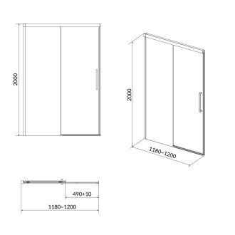 Cersanit Crea sprchové dvere posuvné 120x200 číre sklo S159-007