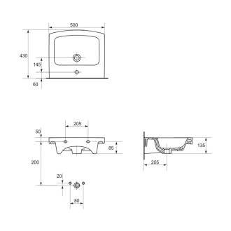 Cersanit Easy umývadlo 50 1 otvor box K102-012