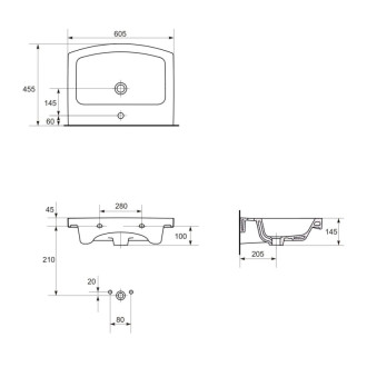 Cersanit Easy umývadlo 60 1 otvor box K102-014