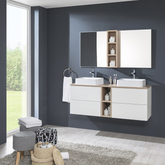 Mereo Aira desk kúpeľňová skrinka, spodná, šedá, 2 zásuvky, push, 810x530x460 mm CN731S