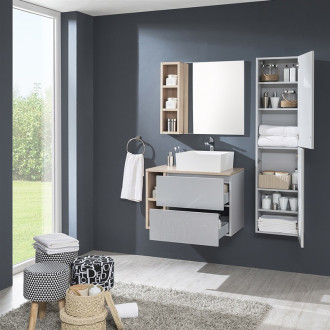 Mereo Aira desk kúpeľňová skrinka, spodná, šedá, 2 zásuvky, push, 1210x530x460 mm CN733S