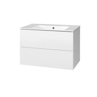 Aira, kúpeľňová skrinka s keramickým umývadlom 810x548x465 mm, spodná, biela lesk CN711