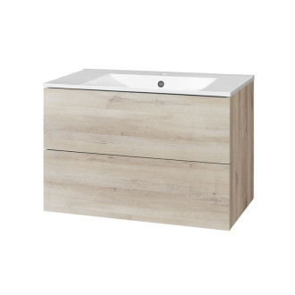 Aira, kúpeľňová skrinka s keramickým umývadlom 810x548x465 mm, spodná, dub Kronberg CN721