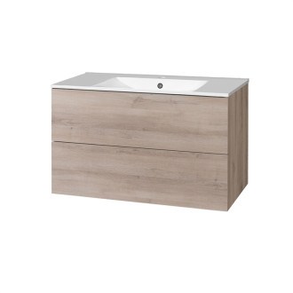 Aira, kúpeľňová skrinka s keramickým umývadlom 1010x548x465 mm, spodná, dub Kronberg CN722