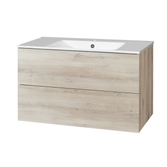 Aira, kúpeľňová skrinka s keramickým umývadlom 1010x548x465 mm, spodná, dub Kronberg CN722