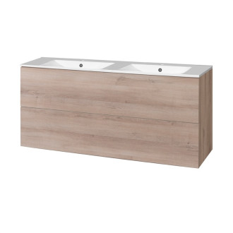 Aira, kúpeľňová skrinka s keramickým umývadlom 1210x548x465mm, spodná, dub Kronberg CN723
