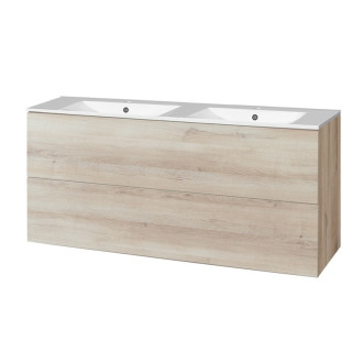 Aira, kúpeľňová skrinka s keramickým umývadlom 1210x548x465mm, spodná, dub Kronberg CN723