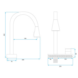 Kuchynská batéria REA CONOR BRUSH GOLD