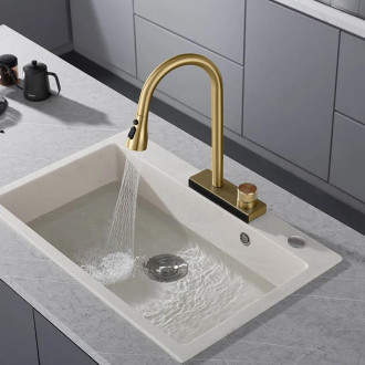 Kuchynská batéria REA CONOR BRUSH GOLD