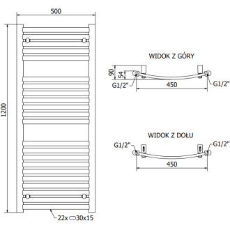 HELIOS vykurovacie teleso 1200x500, 567 W, čierna W103-1200-500-00-70