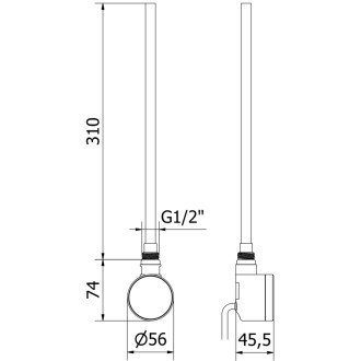 Elektrická vykurovacia tyč s termostatom FA-D22 300W - biela W955-0300-20