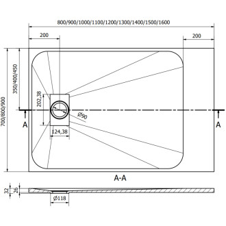 Mexen HUGO Sprchová vanička SMC, obdĺžniková, 90x100x2, 6 cm, čierna 42709010