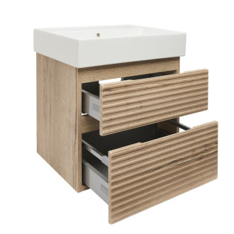 Kúpeľňová skrinka 2 zásuvková s umývadlom Naturel Savona 58x53x44, 8 cm dub Halifax mat SAVONA260DHSAT