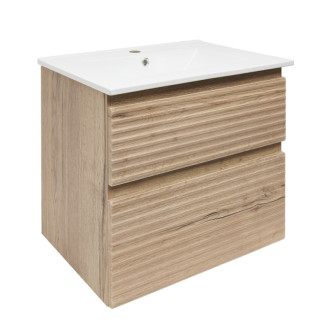 Kúpeľňová skrinka 2 zásuvková s umývadlom Naturel Savona 58x53x44, 8 cm dub Halifax mat SAVONA260DH