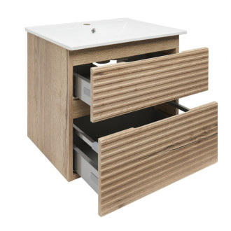 Kúpeľňová skrinka 2 zásuvková s umývadlom Naturel Savona 58x53x44, 8 cm dub Halifax mat SAVONA260DH