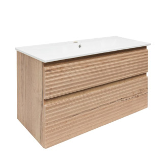 Kúpeľňová skrinka 2 zásuvková s umývadlom Naturel Savona 98x53x44, 8 cm dub Halifax mat SAVONA2100DH