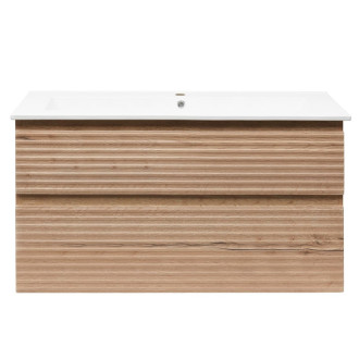 Kúpeľňová skrinka 2 zásuvková s umývadlom Naturel Savona 98x53x44, 8 cm dub Halifax mat SAVONA2100DH