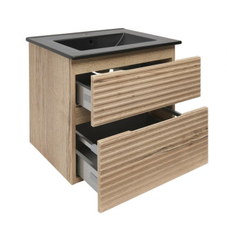 Kúpeľňová skrinka 2 zásuvková s umývadlom Naturel Savona 58x53x44, 8 cm dub Halifax mat SAVONA260DHC