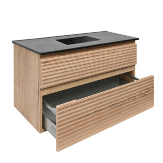 Kúpeľňová skrinka 2 zásuvková s umývadlom Naturel Savona 98x53x44, 8 cm dub Halifax mat SAVONA2100DHC